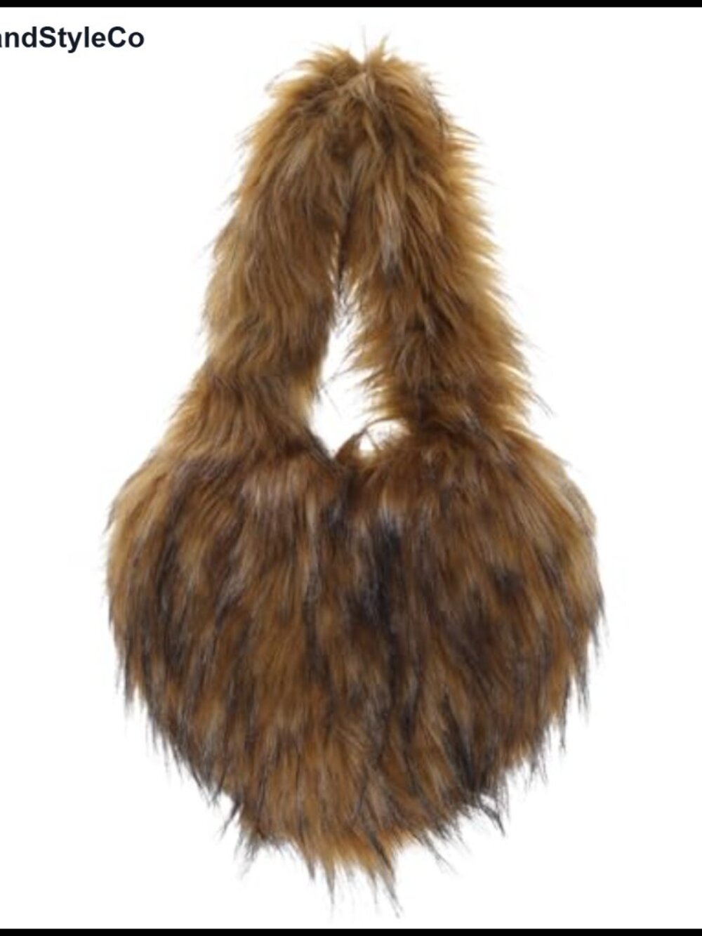 Faux Fur Heart Shaped Tote Shoulder Bag Plush Winter Handbag